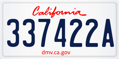 CA license plate 337422A