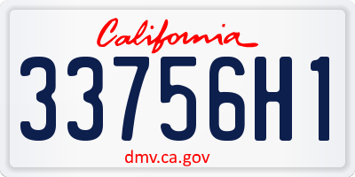 CA license plate 33756H1