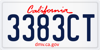 CA license plate 3383CT