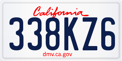 CA license plate 338KZ6