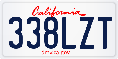 CA license plate 338LZT