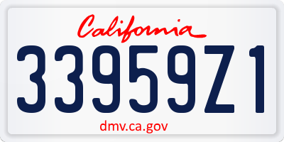 CA license plate 33959Z1