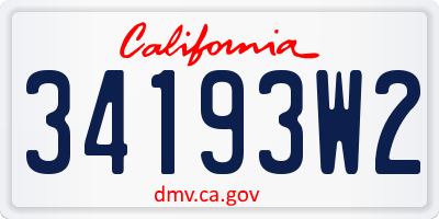 CA license plate 34193W2