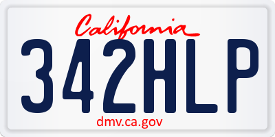 CA license plate 342HLP