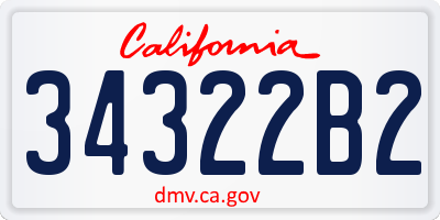 CA license plate 34322B2