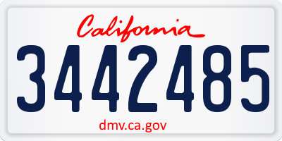 CA license plate 3442485