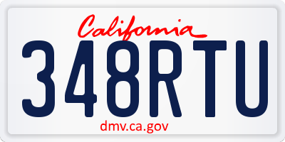 CA license plate 348RTU