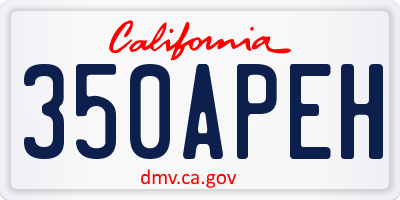 CA license plate 350APEH