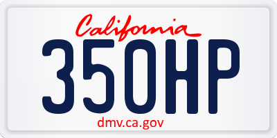 CA license plate 350HP