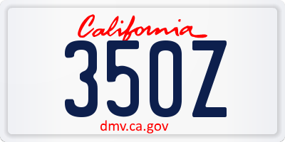 CA license plate 350Z