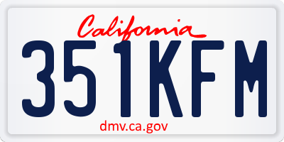 CA license plate 351KFM