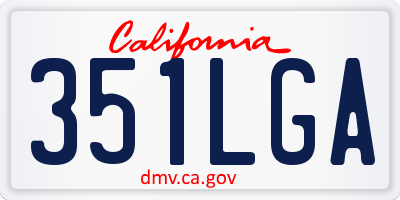 CA license plate 351LGA