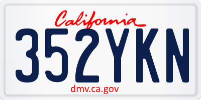 CA license plate 352YKN