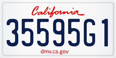 CA license plate 35595G1