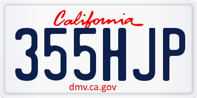 CA license plate 355HJP