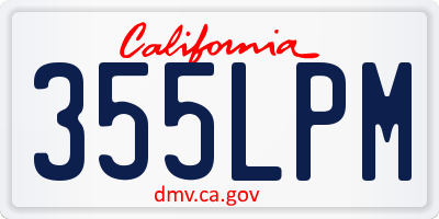 CA license plate 355LPM