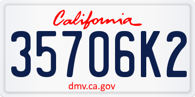 CA license plate 35706K2