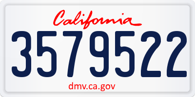 CA license plate 3579522