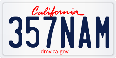 CA license plate 357NAM