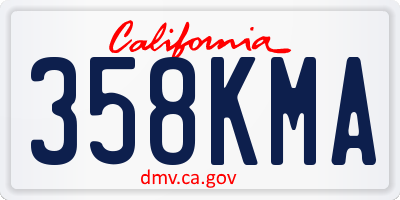 CA license plate 358KMA