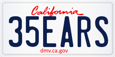 CA license plate 35EARS