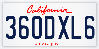 CA license plate 360DXL6