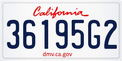 CA license plate 36195G2