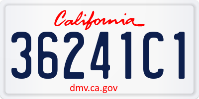 CA license plate 36241C1