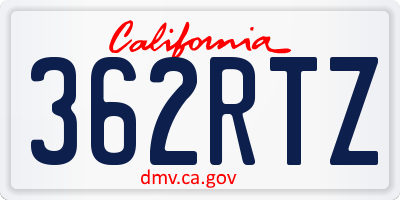 CA license plate 362RTZ