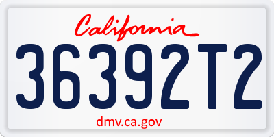 CA license plate 36392T2