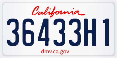 CA license plate 36433H1