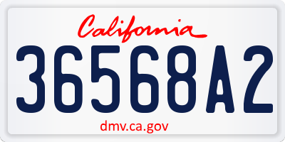 CA license plate 36568A2