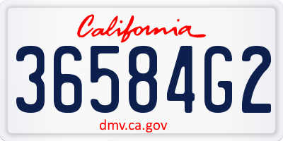 CA license plate 36584G2