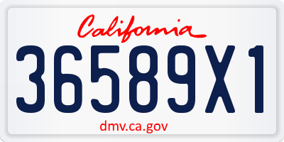 CA license plate 36589X1