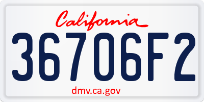 CA license plate 36706F2