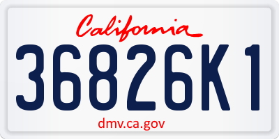 CA license plate 36826K1