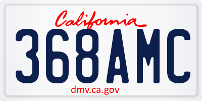 CA license plate 368AMC