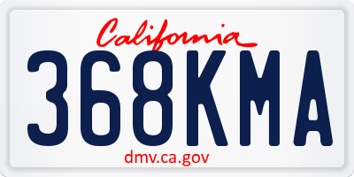 CA license plate 368KMA