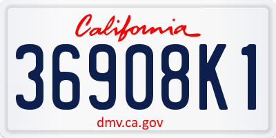 CA license plate 36908K1