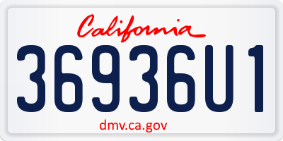 CA license plate 36936U1