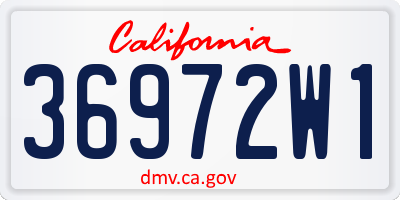 CA license plate 36972W1