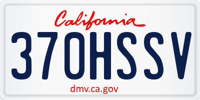 CA license plate 370HSSV