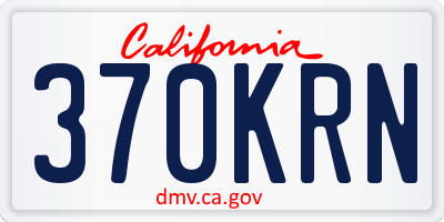 CA license plate 370KRN