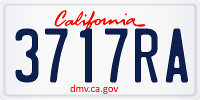 CA license plate 3717RA