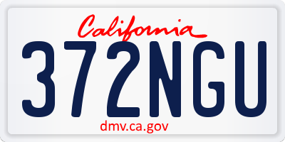 CA license plate 372NGU