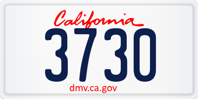 CA license plate 3730