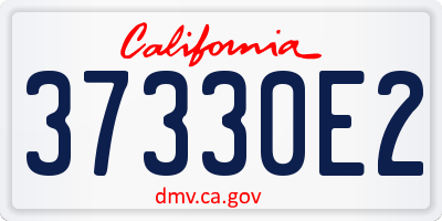 CA license plate 37330E2