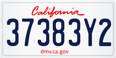 CA license plate 37383Y2