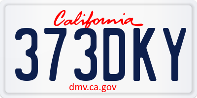 CA license plate 373DKY