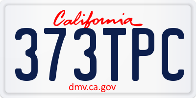 CA license plate 373TPC